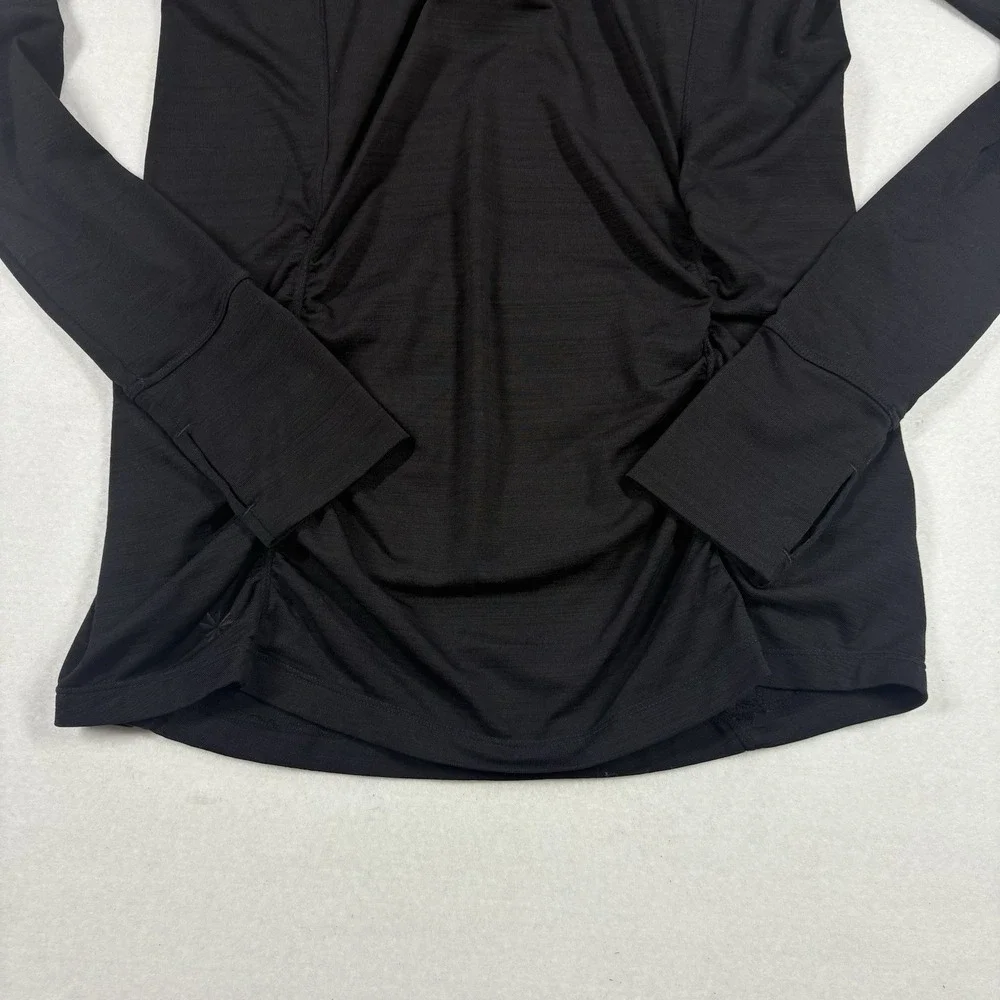 Athleta‎ Pullover Womens S Black Heather Half Zip Long Sleeve Running Gym Pocket